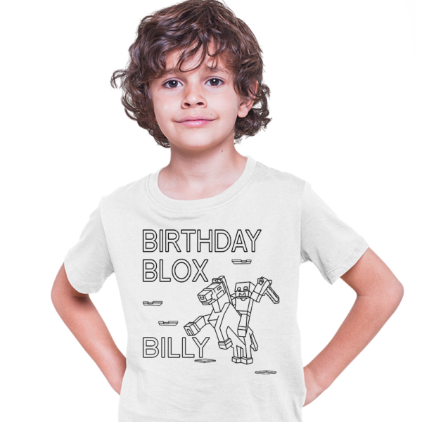 BIRTHDAY BLOX COLORING T-SHIRT