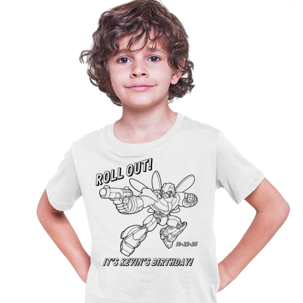 ROLL OUT! ROBOT COLORING T-SHIRT
